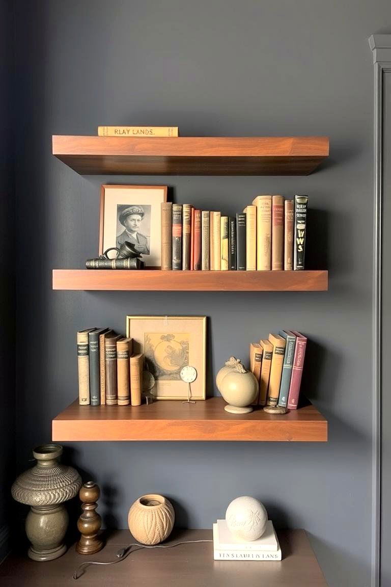 Open Shelving Displays - 24 Moody Living Room Ideas