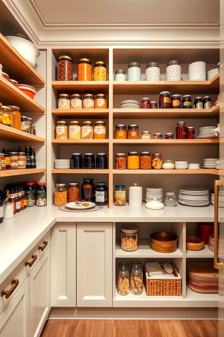 Open Shelving Displays - 24 Small Pantry Ideas