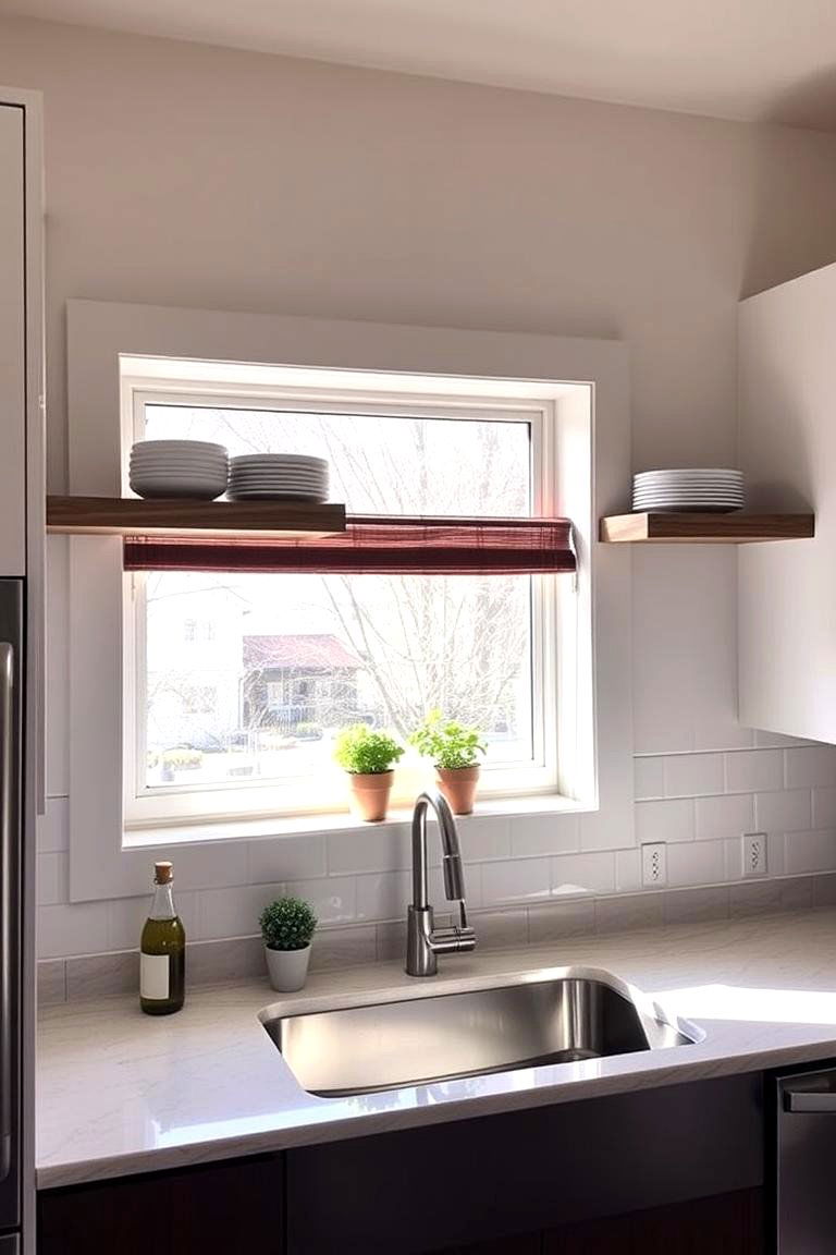 Open Shelving Showcase - 24 Kitchen Window Ideas Over Sink