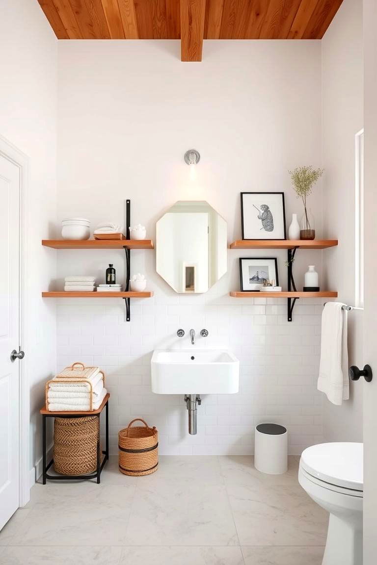Open Shelving Simplicity - 24 Cottage Bathroom Ideas