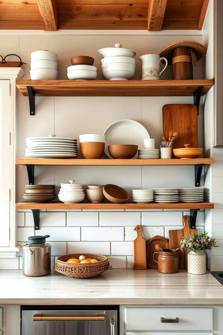 Open Shelving Simplicity - 24 Cabin Kitchen Ideas
