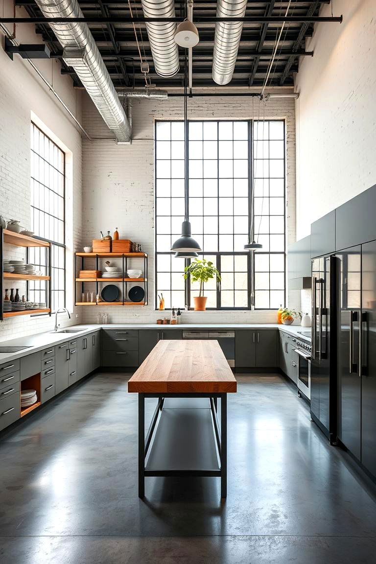 Open Shelving Units - 24 Industrial Kitchen Ideas