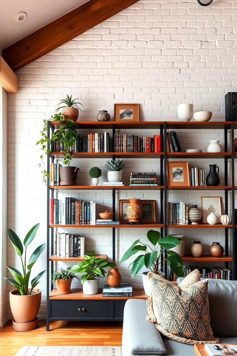 Open Shelving as Decor - 24 Loft-style Living Room Ideas