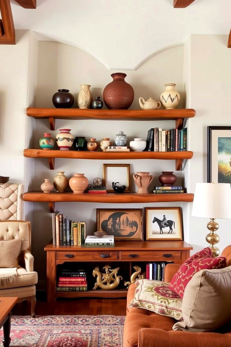 Open Shelving for Display - 24 Western Living Room Ideas