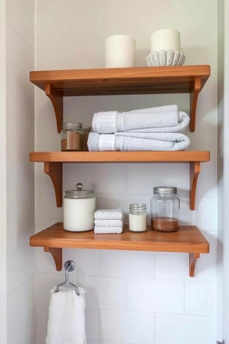 Open Shelving for Display - 24 Neutral Bathroom Ideas