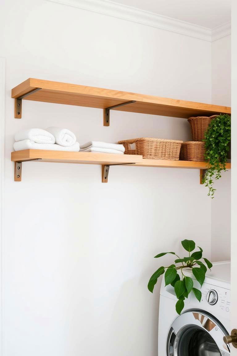 Open Shelving for Display and Easy Access - 24 Laundry Room Cabinet Ideas