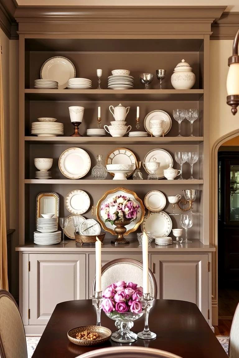 Open Shelving for Display and Storage - 24 Formal Dining Room Ideas