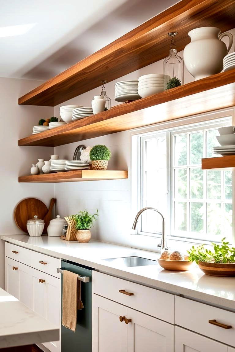 Open Shelving for Display and Storage - 24 Small Kitchen Storage Ideas