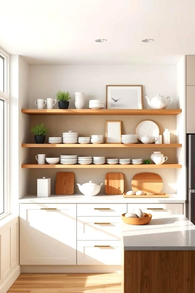 Open Shelving for Easy Access and Clean Lines - 24 Minimalist Apartment Ideas