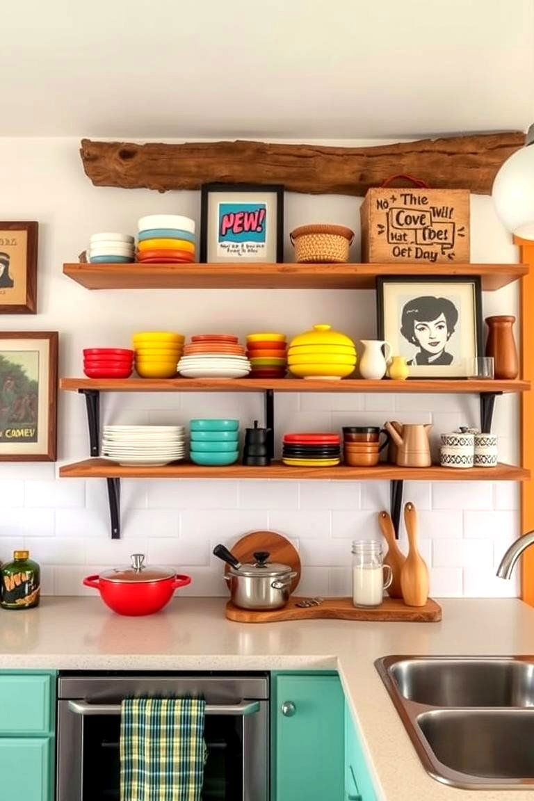 Open Shelving for Easy Access - 24 70s Kitchen Ideas