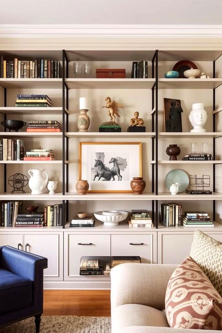 Open Shelving with Decorative Objects - 27 1927s Living Room Design Ideas