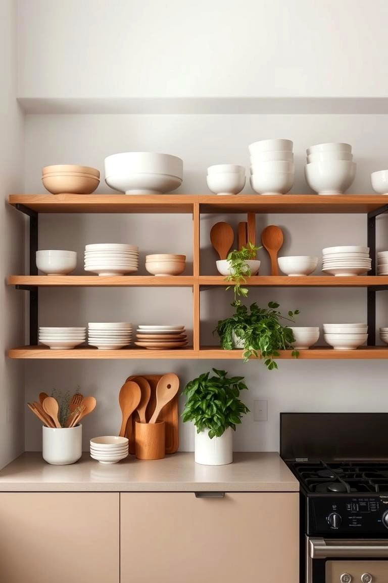 Open Shelving with a Purpose - 24 Japandi Kitchen Ideas
