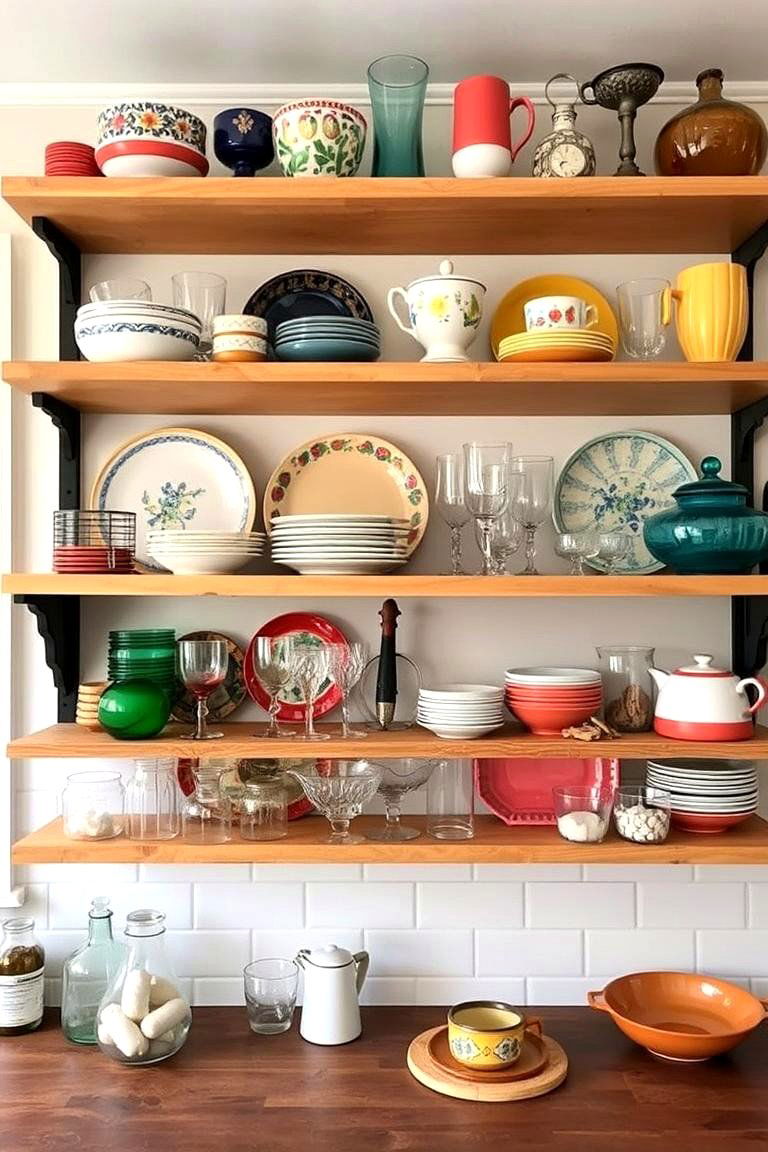 Open Shelving with an Artistic Twist - 24 Eclectic Kitchen Ideas