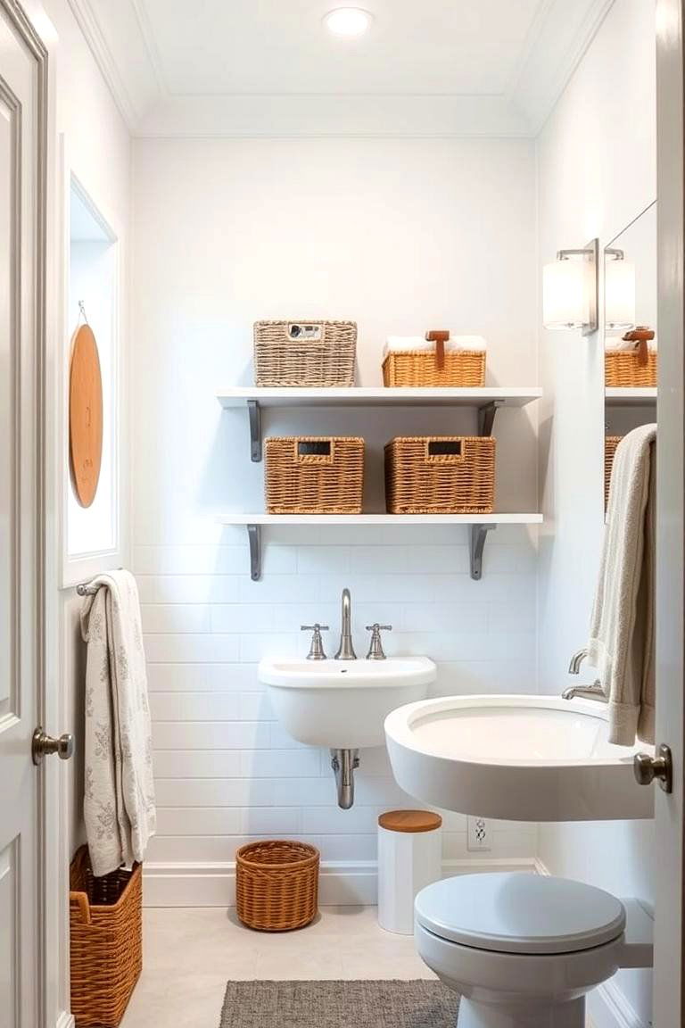 Open Storage Solutions - 24 Hall Bathroom Ideas