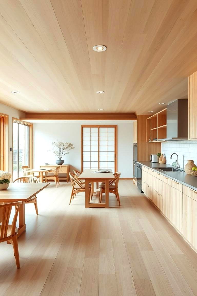 Open Transition to Dining Area - 24 Japanese Style Kitchen Ideas