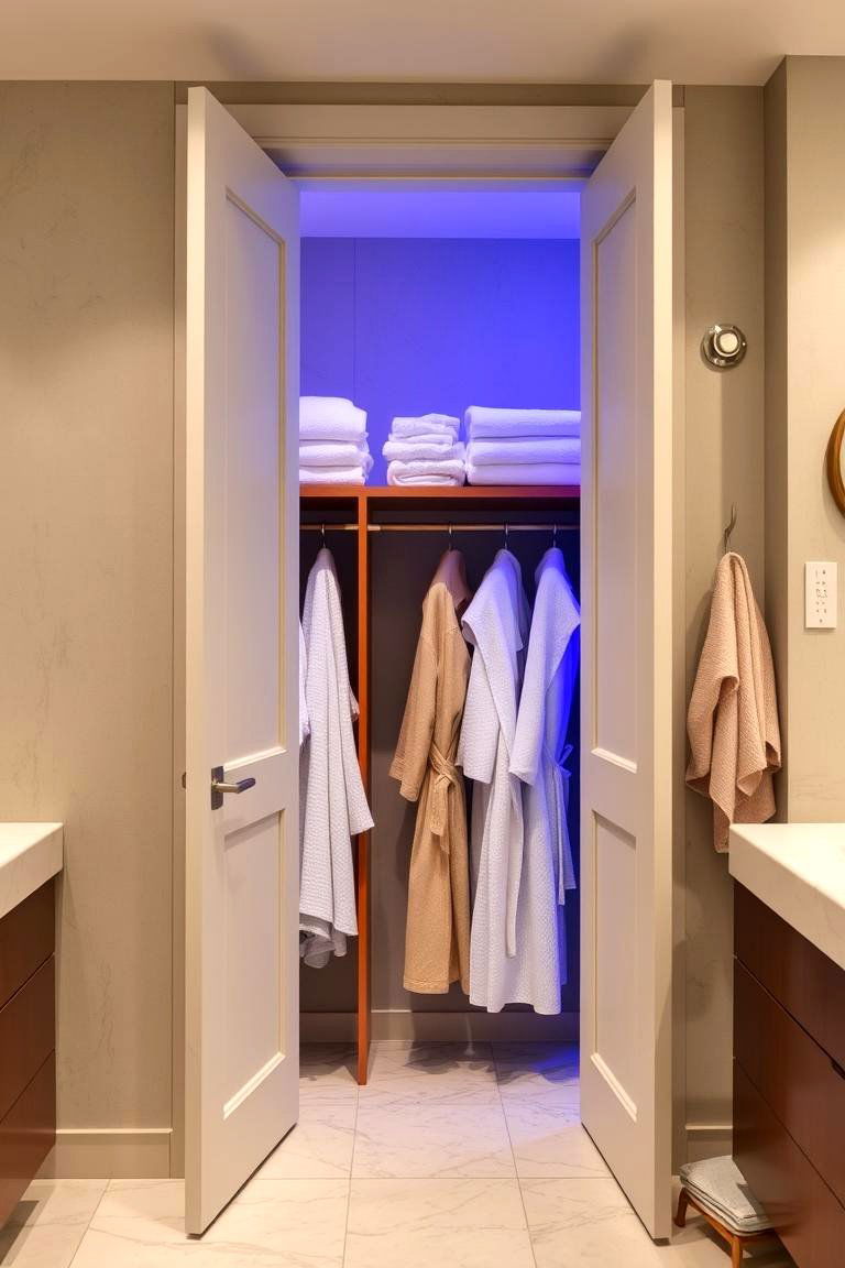 Open Wardrobe for Extra Convenience - 24 Bathroom Closet Ideas