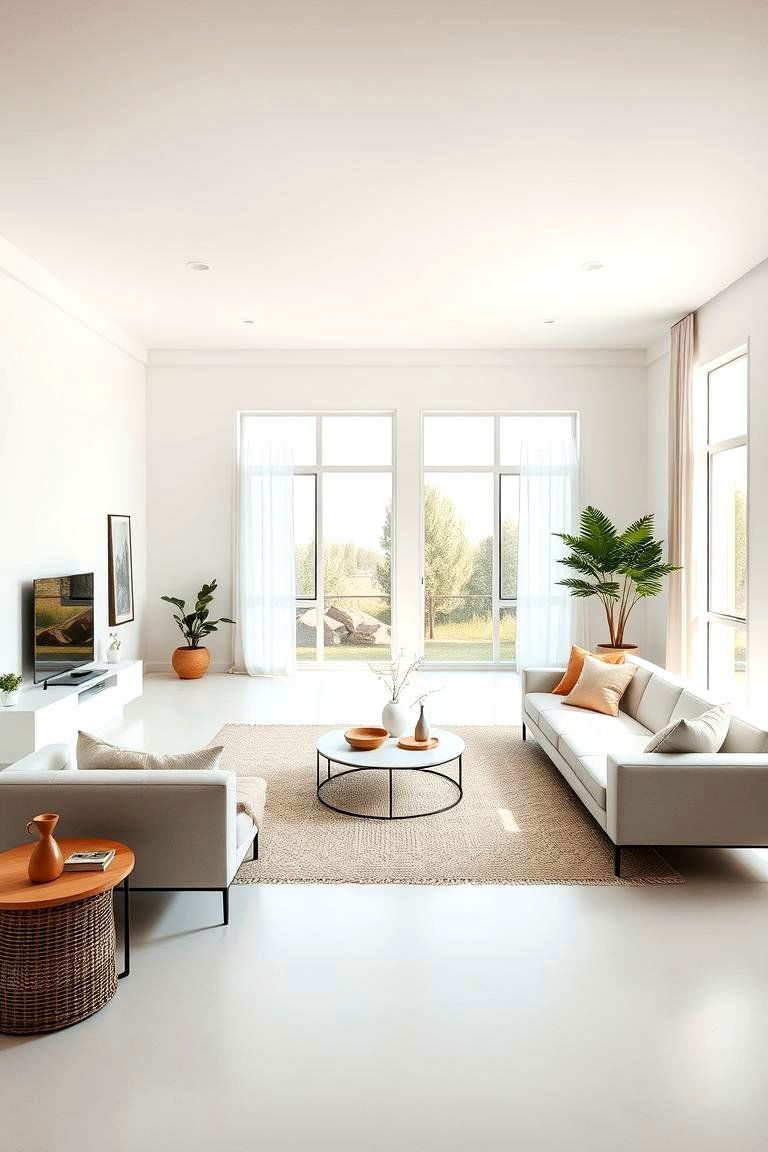 Open and Airy Layout - 24 Minimalist Modern Boho Living Room Ideas