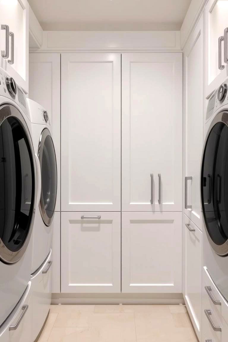 Opt for Built In Storage Cabinets - 24 Laundry Room Decor Ideas