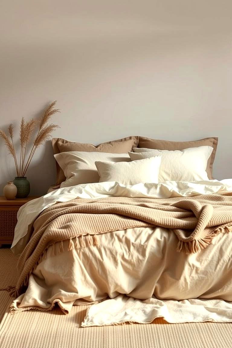 Opt for Comfortable Natural Bedding - 24 Zen Bedroom Ideas
