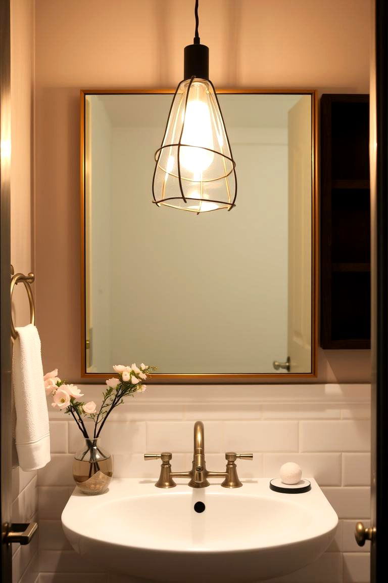 Opt for Custom Lighting Fixtures to Enhance Ambiance - 24 Half Bathroom Ideas