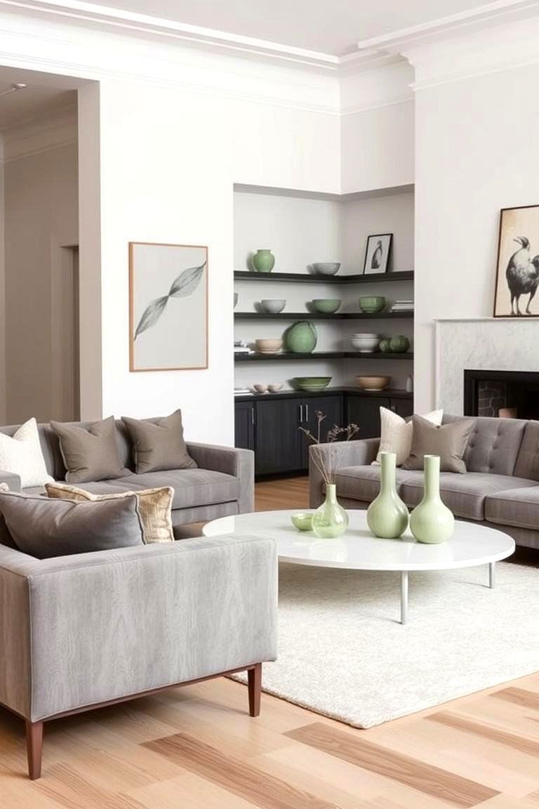 Opt for Grey Furniture with Sage Green Decor - 24 Grey and Sage Green Living Room Ideas