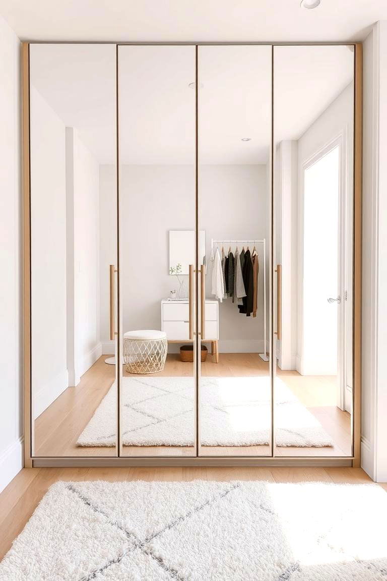 Opt for Mirrored Wardrobe Doors - 24 Small Dressing Room Ideas