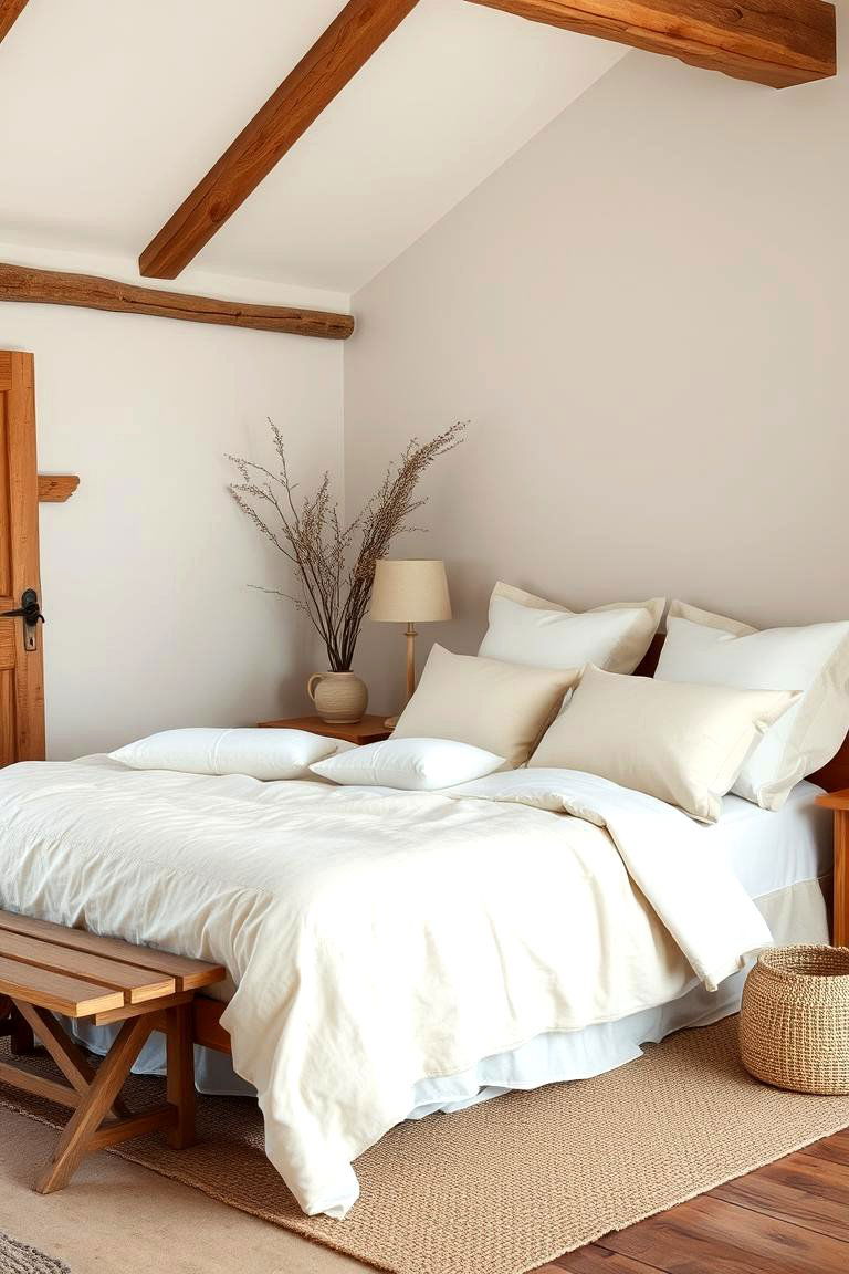 Opt for Natural Linen Bedding - 24 Rustic Bedroom Ideas
