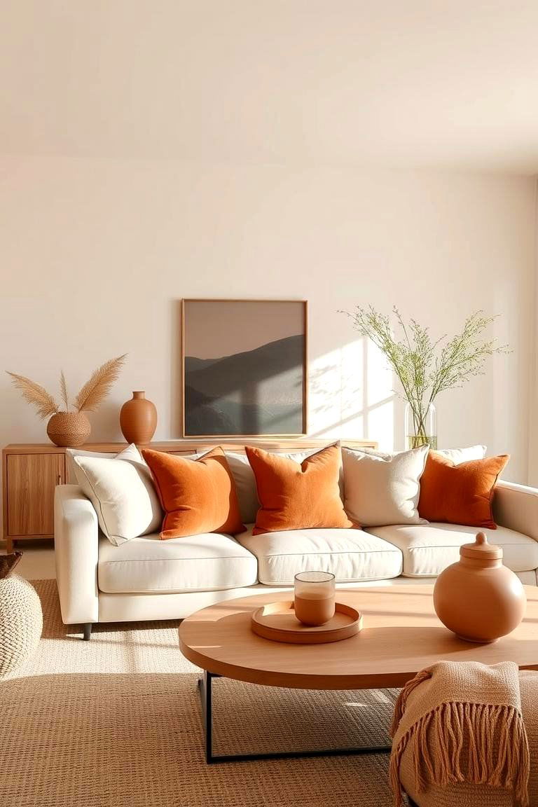 Opt for Neutral Color Palettes - 24 Natural Living Room Ideas