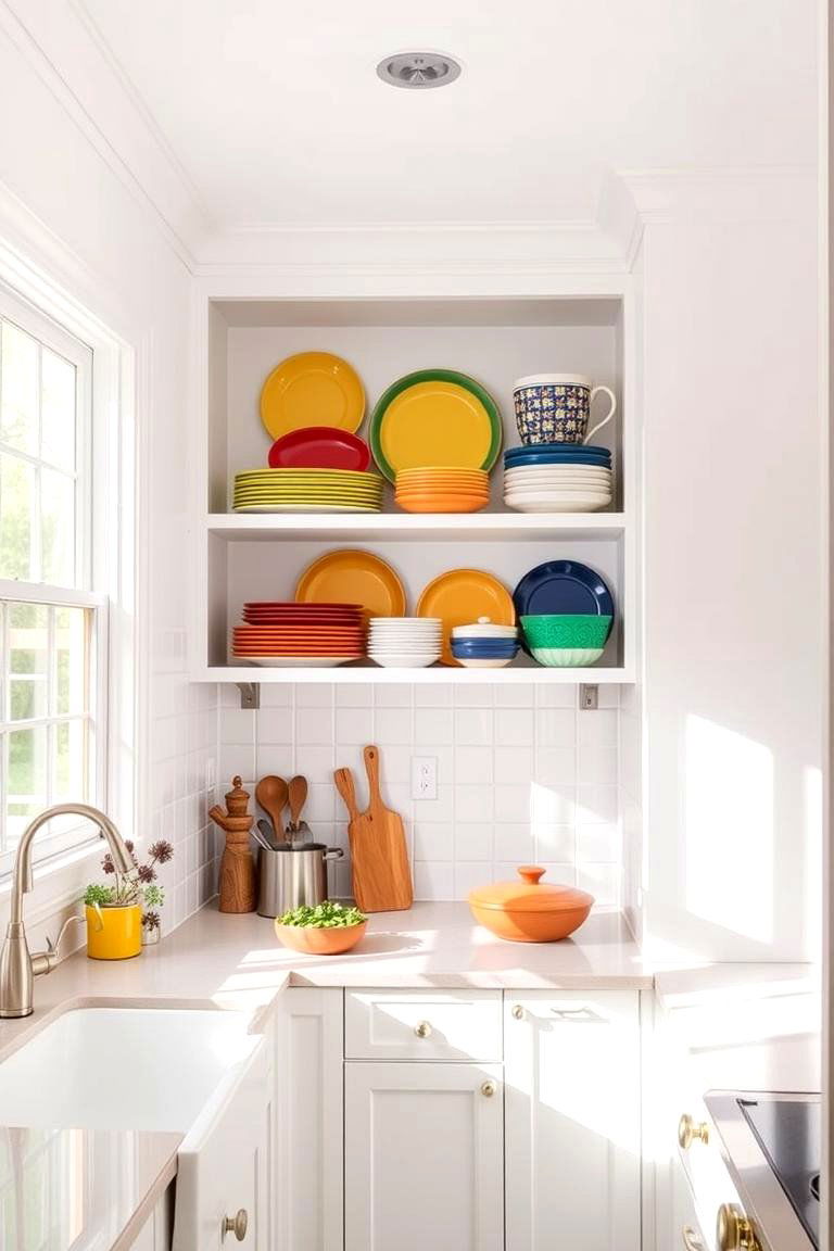 Opt for Open Shelving for a More Spacious Feel - 24 Small White Kitchen Ideas