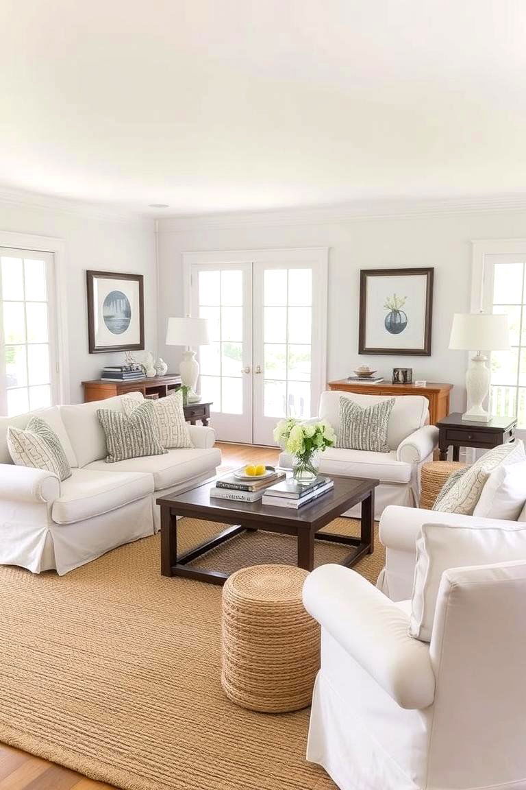 Opt for Slipcovered Furniture for a Relaxed Look - 24 Hamptons Living Room Ideas