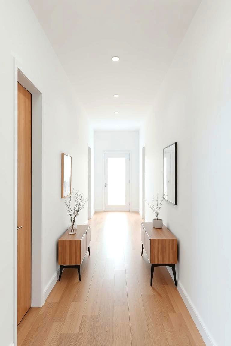 Opt for a Minimalist Approach - 24 Narrow Hallway Ideas