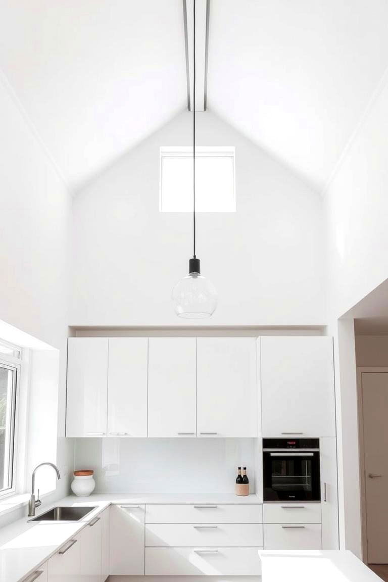 Opt for a Modern Minimalist Aesthetic - 24 Vaulted Ceiling Kitchen Ideas