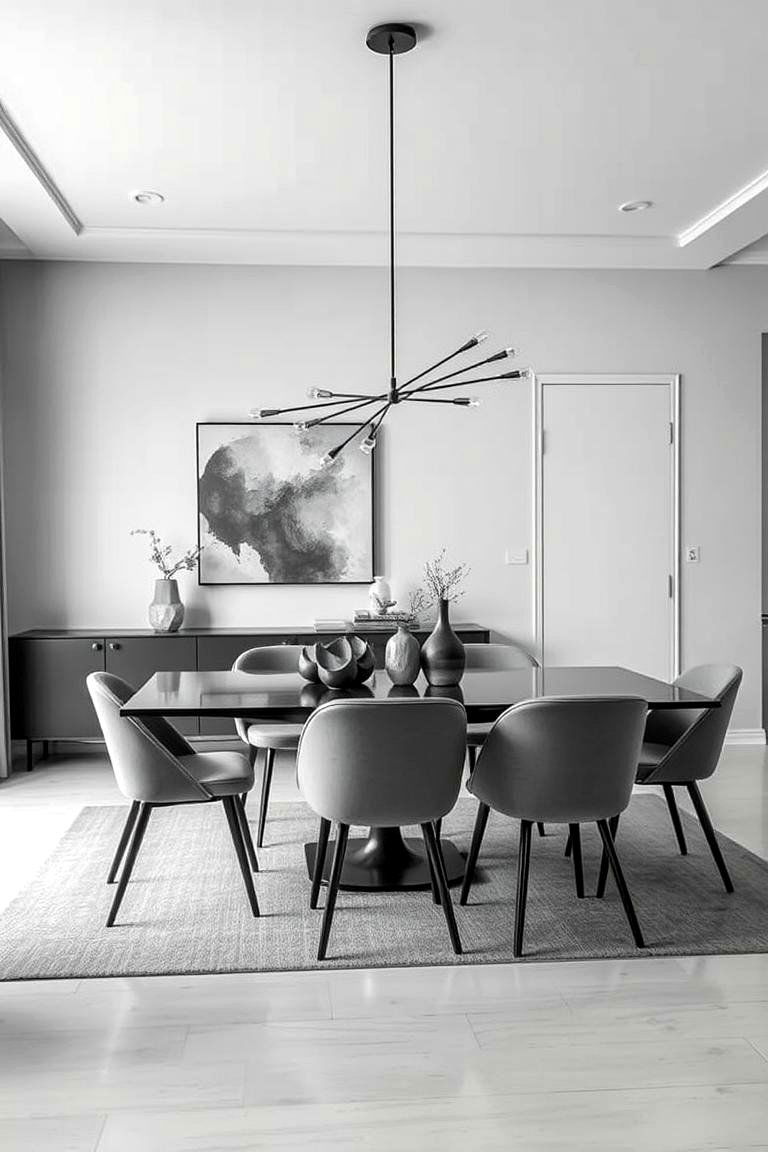 Opt for a Monochrome Look - 24 Dining Room Design Ideas