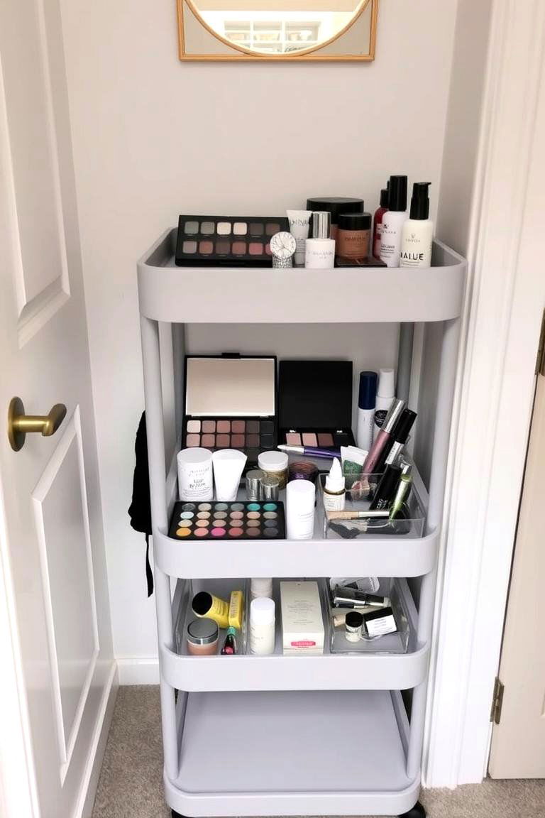 Opt for a Narrow Rolling Cart - 24 Small Dressing Room Ideas