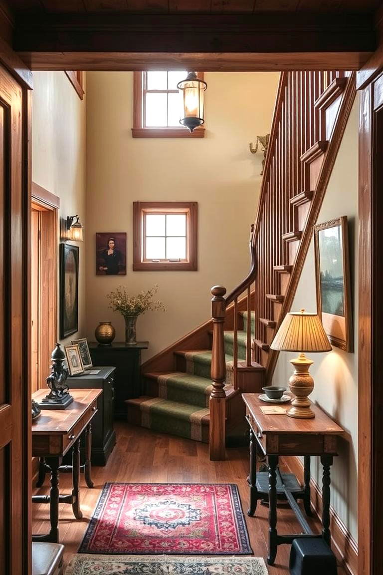 Opt for a Rustic Touch - 24 Stair Landing Ideas