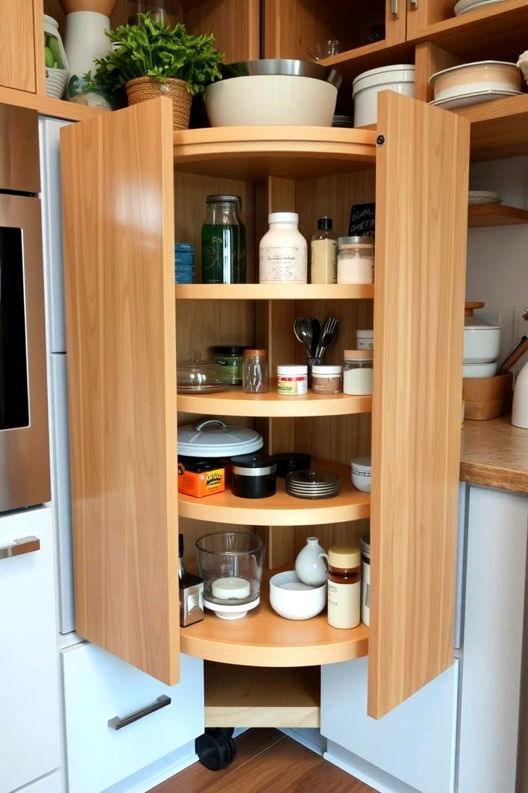 Optimize Corner Spaces - 24 Mobile Home Kitchen Ideas