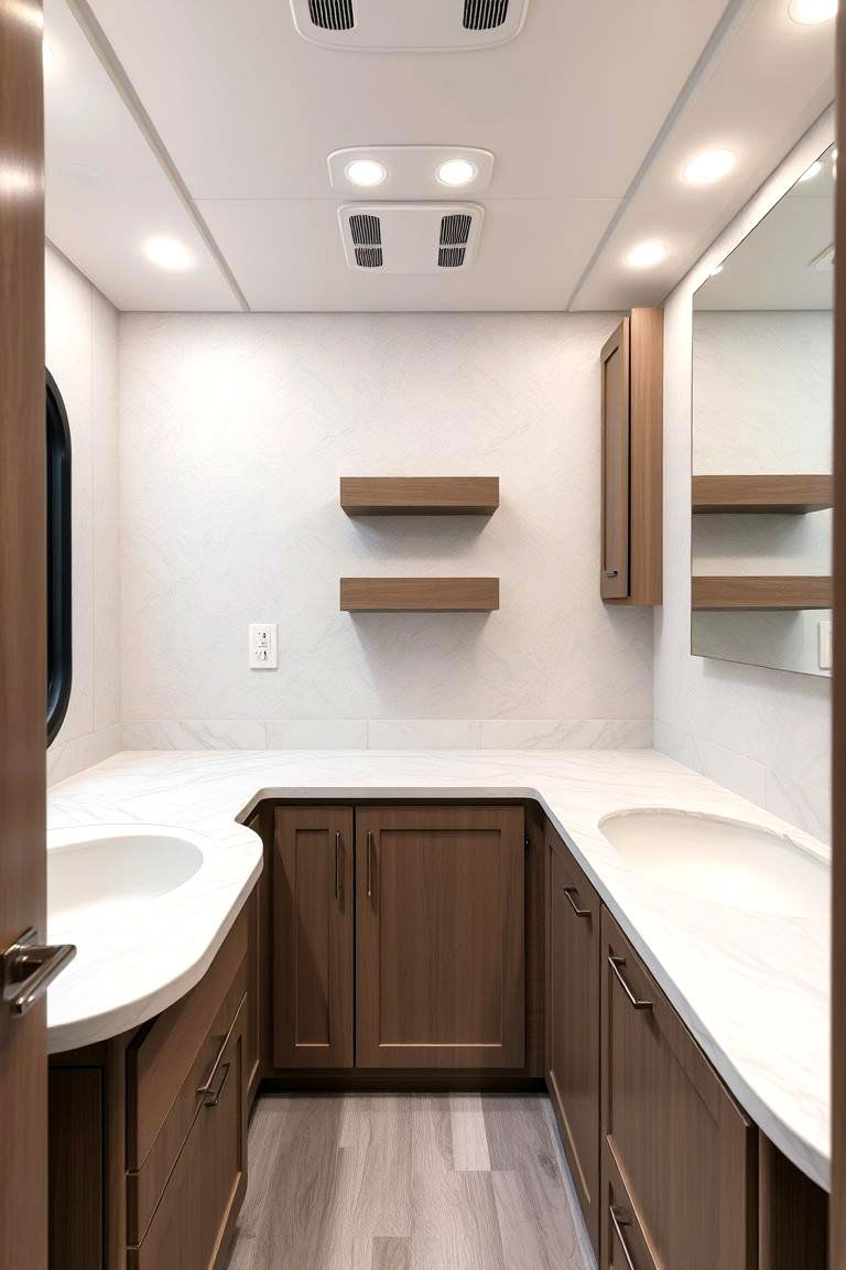Optimized Countertop Spaces - 24 Small Rv Bathroom Ideas