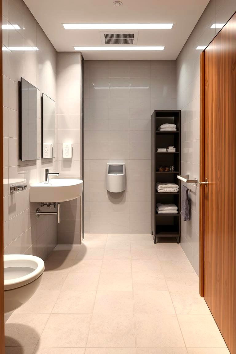 Optimized Layout for Efficiency - 24 Office Bathroom Ideas