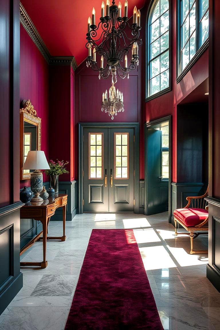 Opulent Entryway with Jewel Hues - 24 Ways to Decorate With Jewel Tones