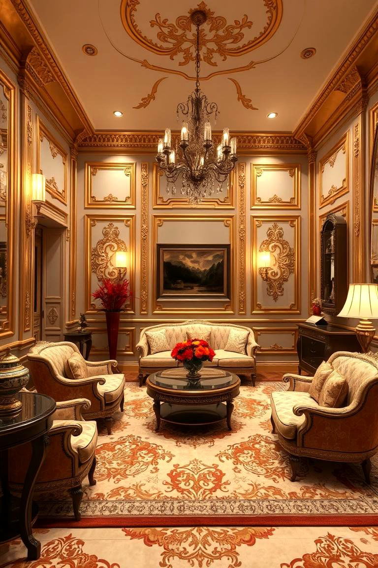 Opulent Gold Inlays - 24 Chinoiserie Living Room Ideas