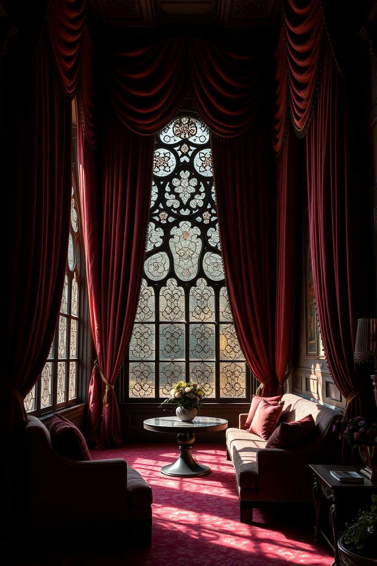 Opulent Gothic Drapery - 24 Gothic Living Room Ideas