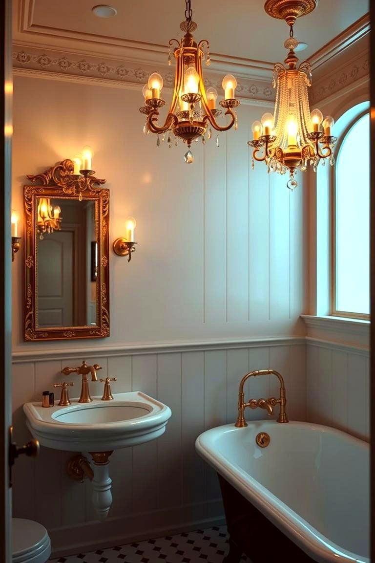 Opulent Lighting Fixtures - 24 Art Deco Bathroom Ideas