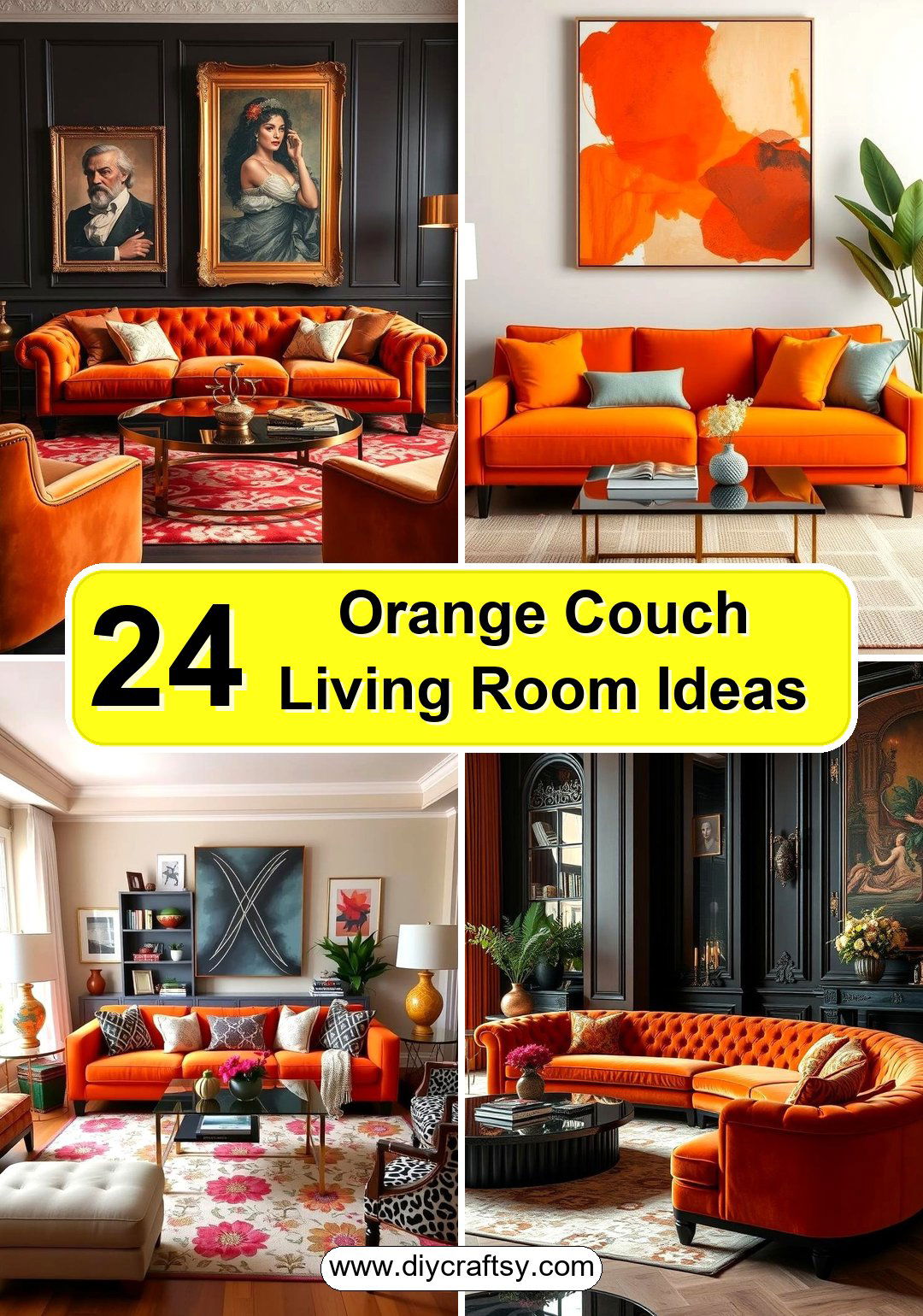Orange Couch Living Room Ideas