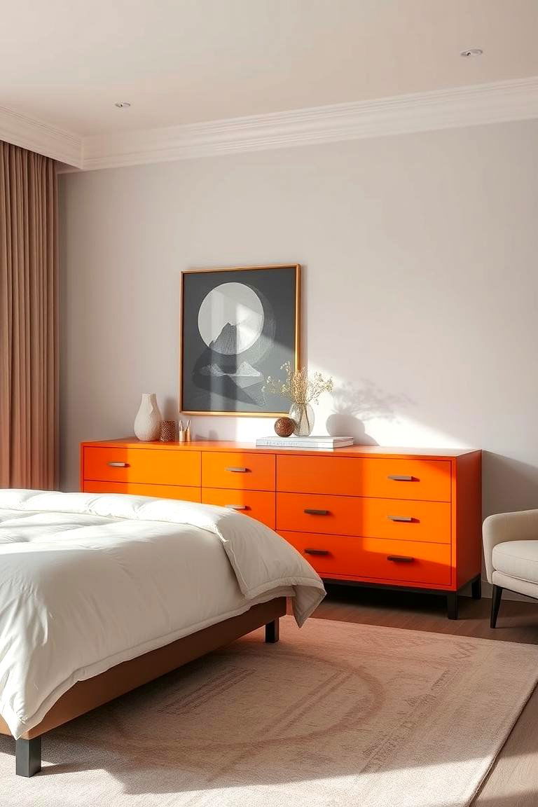 Orange Furniture Piece - 24 Orange Bedroom Ideas