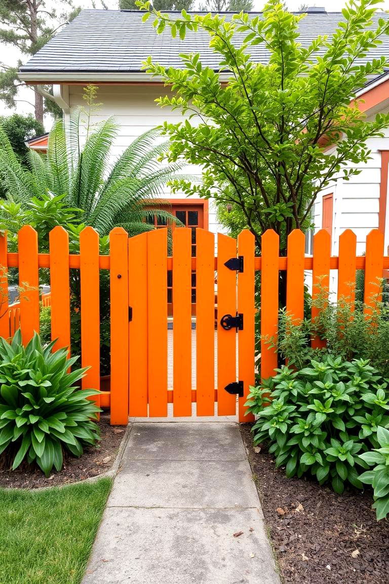 Orange Garden Fence or Gate - 24 Orange House Exterior Ideas