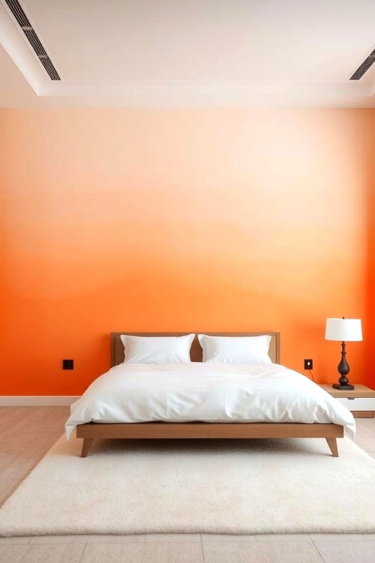 Orange Ombre Effect - 24 Orange Bedroom Ideas