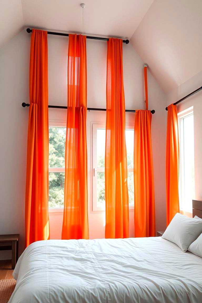 Orange Window Treatments - 24 Orange Bedroom Ideas
