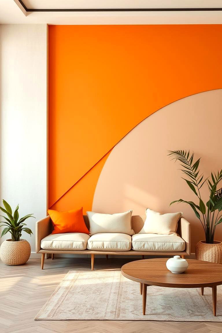 Orange and Neutral Harmony - 24 Orange Accent Wall Ideas