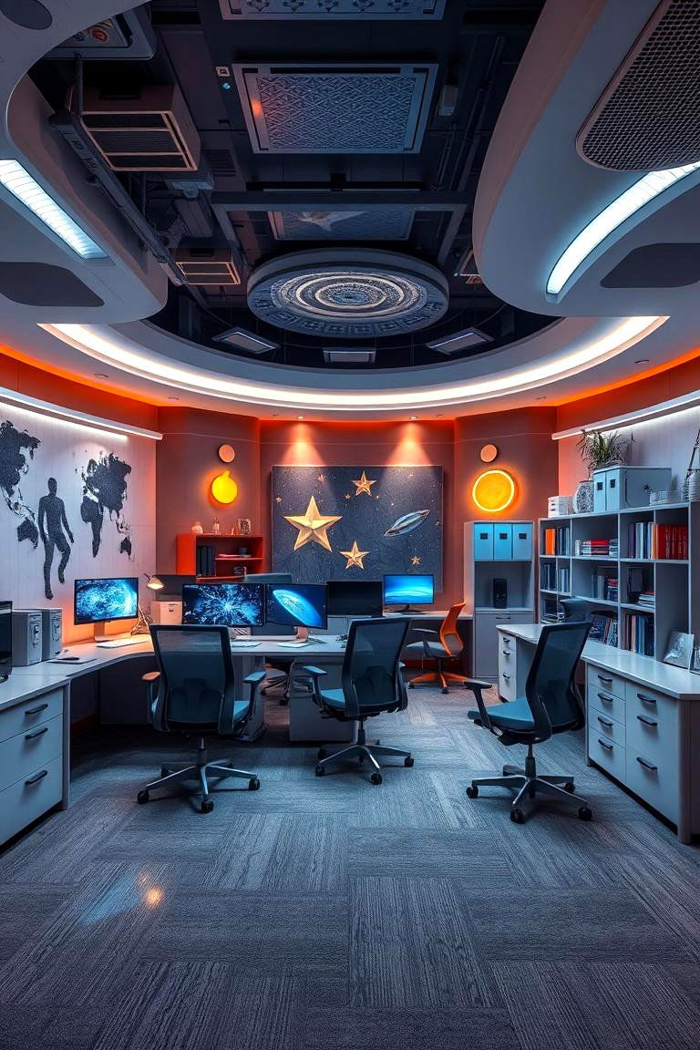 Orbital Office Oasis - 24 Space-themed Room Ideas