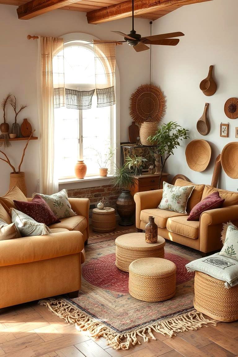Organic Boho Blend - 24 Mismatched Sofas in Living Room Ideas